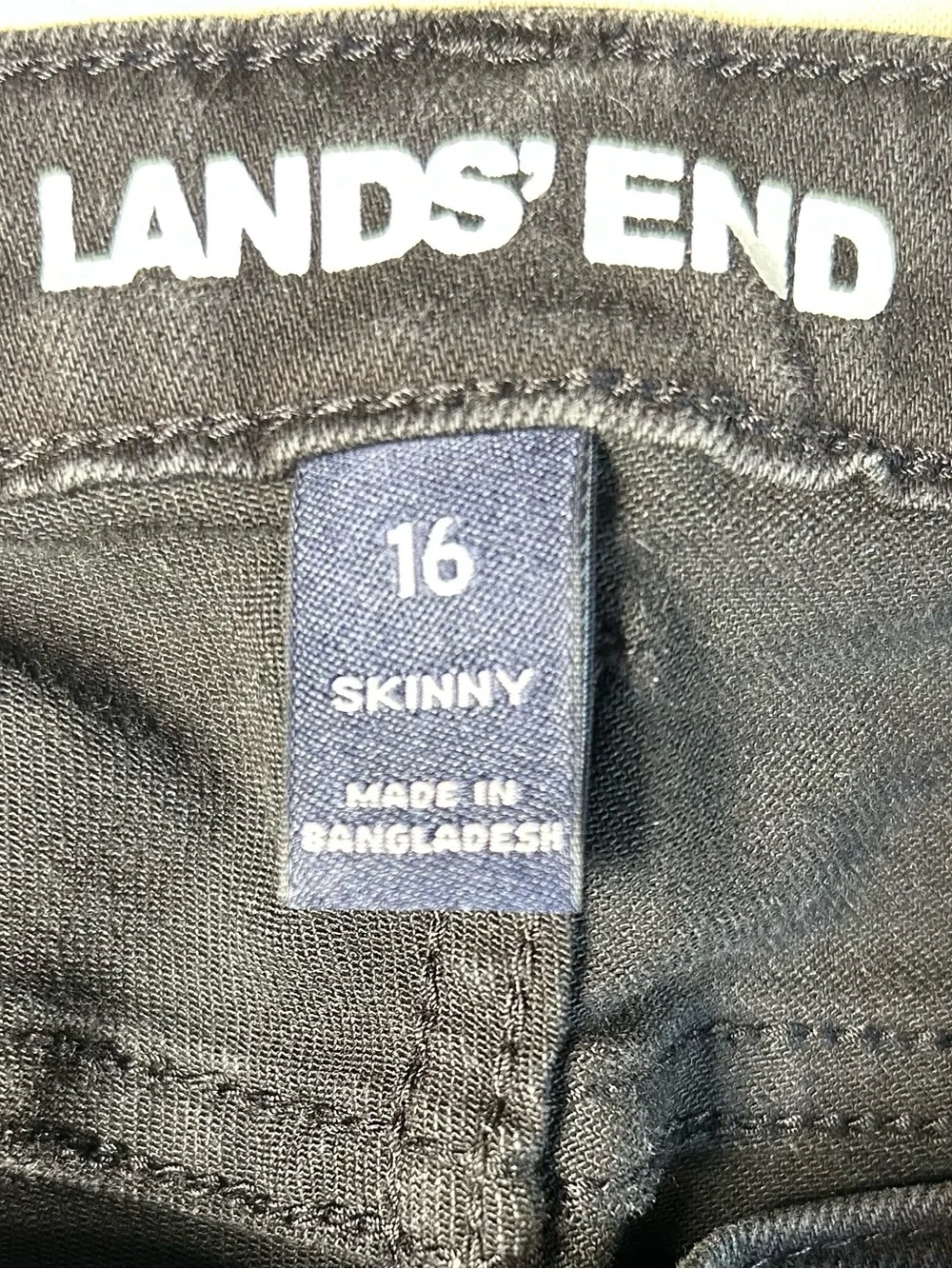 Lands' End Kids Black Skinny Jeans Girls Size 16
